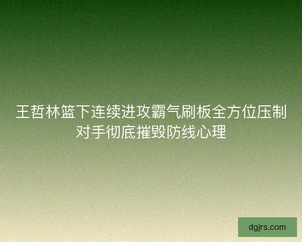王哲林篮下连续进攻霸气刷板全方位压制对手彻底摧毁防线心理
