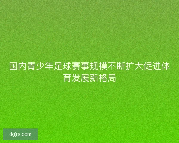 国内青少年足球赛事规模不断扩大促进体育发展新格局